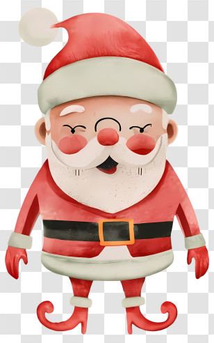 Cartoon Santa Claus - Cute Santa Claus In Red Suit Transparent PNG