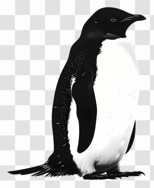 Penguin - Black And White Penguin Illustration Transparent PNG