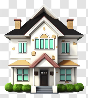 Home Design - Cartoon House With Garden Illustration Transparent PNG