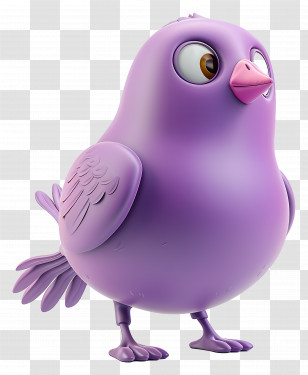 Purple Bird - Purple Cartoon Bird Illustration Transparent PNG