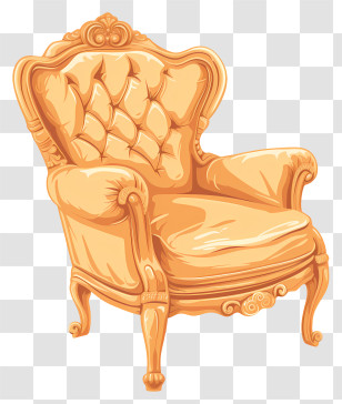 Rich Chair - Elegant Vintage Armchair With Ornate Details Transparent PNG