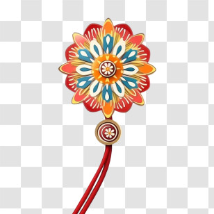 Raksha Bandhan - Colorful Floral Rakhi Design Transparent PNG