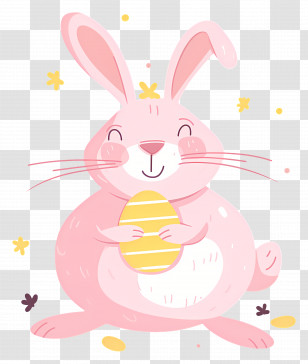 Easter Bunny - Pink Easter Bunny With Egg Transparent PNG