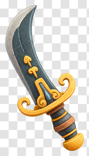 Pirate Knife - Decorative Sword With Gold Handle Transparent PNG