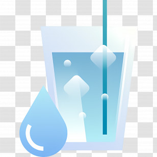 Water Glass - Glass Of Water With Ice Transparent PNG
