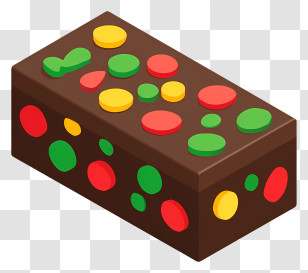 Christmas Fudge - Colorful Fruitcake With Candies Transparent PNG