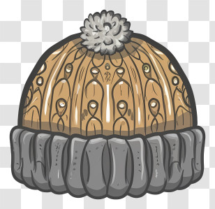 Beanie - Warm Knitted Hat With Pom-Pom Transparent PNG