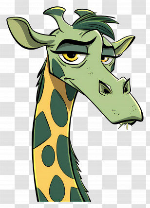 Cartoon Giraffe - Whimsical Cartoon Giraffe Illustration Transparent PNG