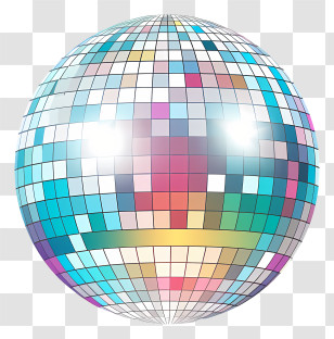 New Year - Multicolored Reflective Disco Ball Transparent PNG