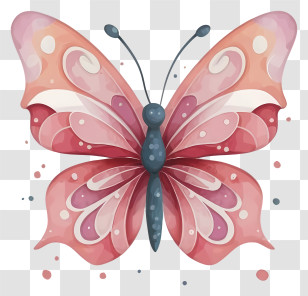 Butterfly - Pink Butterfly With Beautiful Wings Transparent PNG
