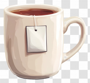 Mug With Tea Bag - Tea Cup With Tea Bag Transparent PNG