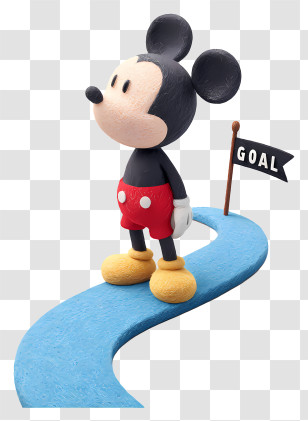 Mickey Mouse Aim To Goal - Cartoon Mouse On Path To Goal Transparent PNG