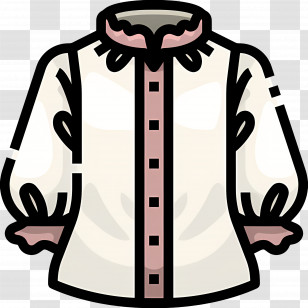 Shirt - White Buttoned Shirt With Collar Transparent PNG
