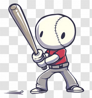 Sport - Cartoon Baseball Player Transparent PNG