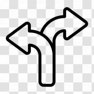 Two Direction Arrow - Arrow Sign For Directions Transparent PNG