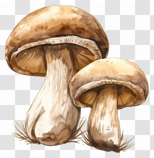 Porcini Mushroom - Realistic Brown Mushrooms Illustration Transparent PNG