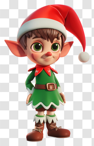 Christmas Elf - Holiday Christmas Elf Illustration Transparent PNG