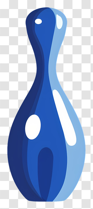 Blue Bowling Pin - Blue Decorative Vase Transparent PNG