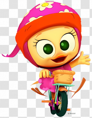Calimero - Cute Bird On Bicycle Transparent PNG