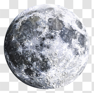 Full Moon - Realistic Moon With Crater Details Transparent PNG