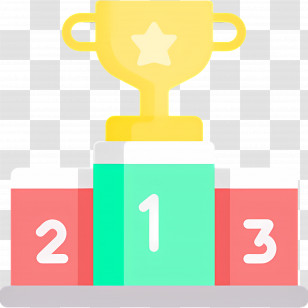 Trophy Podium - Golden Trophy On Podium For Victory Transparent PNG