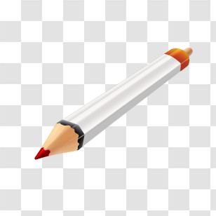 Pen - Red Pencil With A White Body Transparent PNG