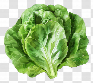 Lettuce - Fresh Green Lettuce Leaves Illustration Transparent PNG