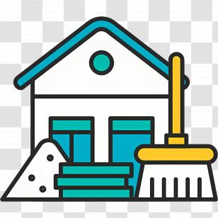 House Cleaning - House With Cleaning Supplies Transparent PNG