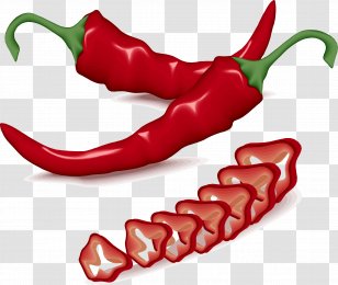 Chili Con Carne Pepper Bell Clip Art - Piquillo - Black Transparent PNG