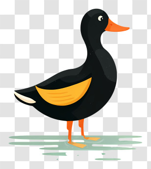 Duck In Water - Black Duck Transparent PNG