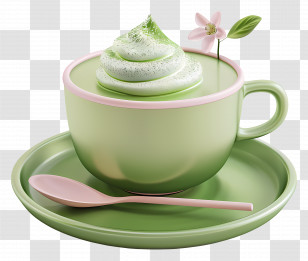 Matcha Tea - Green Tea Cup Transparent PNG