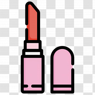 Lipstick - Pink Lipstick With Open Cap Transparent PNG
