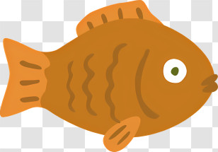 Icon - Cartoon Illustration Of Orange Fish Transparent PNG