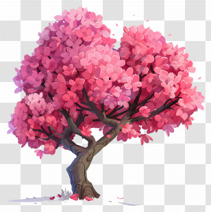 Cherry Blossom Tree - Beautiful Pink Flowering Tree Illustration Transparent PNG