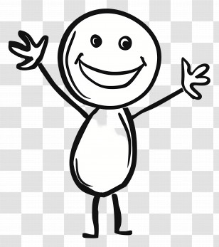 Happy Stick Figure - Happy Stick Figure Doodle Transparent PNG