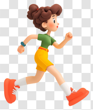 Girl Doing Running Exercise - Running Girl In Shorts Transparent PNG