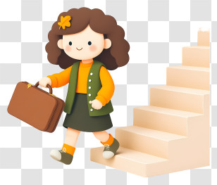 Woman Going On Vacation - Cute Girl With Suitcase Cartoon Transparent PNG