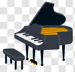 Music - Grand Piano With Piano Bench Transparent PNG