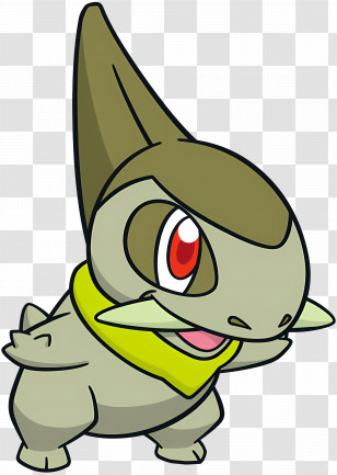 Axew - Cute Dinosaur Character With Bandana Transparent PNG