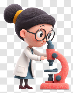 Scientist Working With Microscope - Scientist Using Microscope Transparent PNG