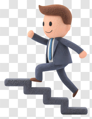 Businessman Climbing Stairs - Businessman Climbing Stairs Transparent PNG