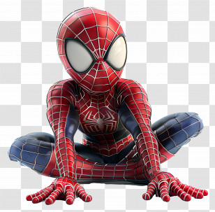 Cute Spiderman - Spider Hero In Action Pose Transparent PNG