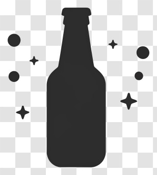 Cartoon - Silhouette Of A Sparkling Bottle Transparent PNG