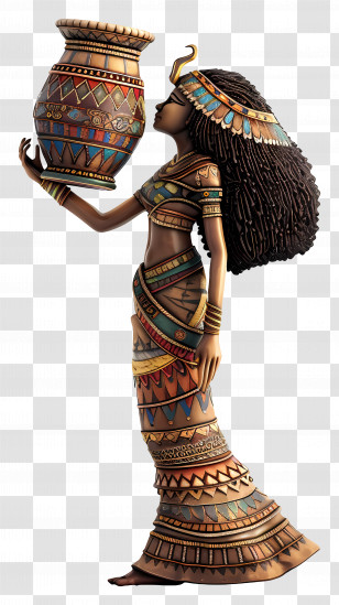 Ancient Egyptian Woman - Egyptian Woman Statue Holding A Jar Transparent PNG