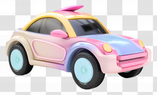 Cartoon - Cute Colorful Toy Car For Kids Transparent PNG