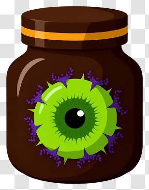 Halloween Eyeball Jar - Mystical Jar With Green Eye Transparent PNG