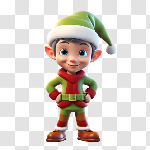 Christmas Elf - Smiling Christmas Elf Cartoon Character Transparent PNG