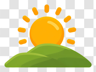Sun On Green Hill - Sun Rising Over Green Hills Transparent PNG
