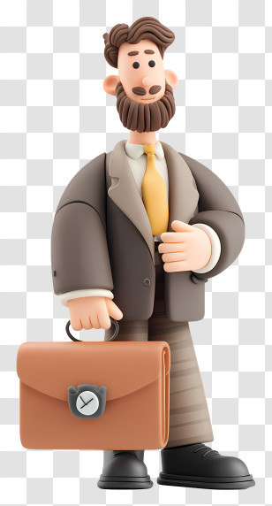Businessman With Briefcase - Businessman In Suit With Briefcase Transparent PNG