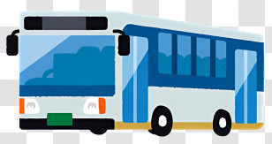 Bus - Blue And White Bus Illustration For Transport Concept Transparent PNG
